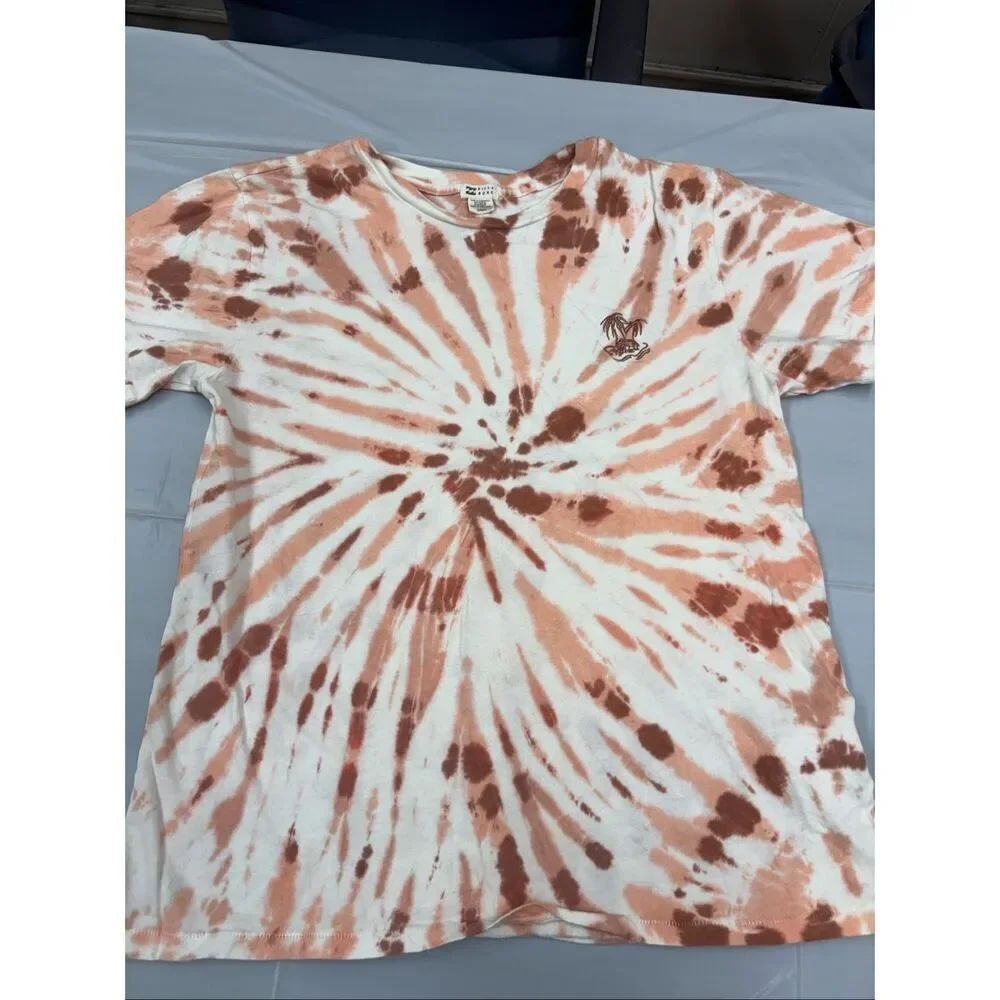 Billabong Take a Trip Tie Dye Short Sleeve Boyfriend Tee Shirt Size Large
